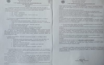 Anunț concurs pentru ocupare posturi didactice